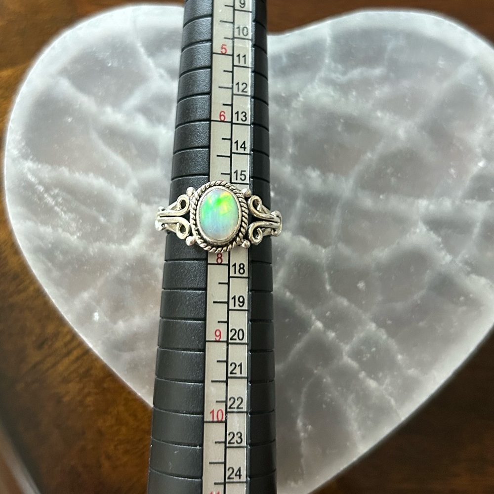 Ethiopian opal sterling silver ring